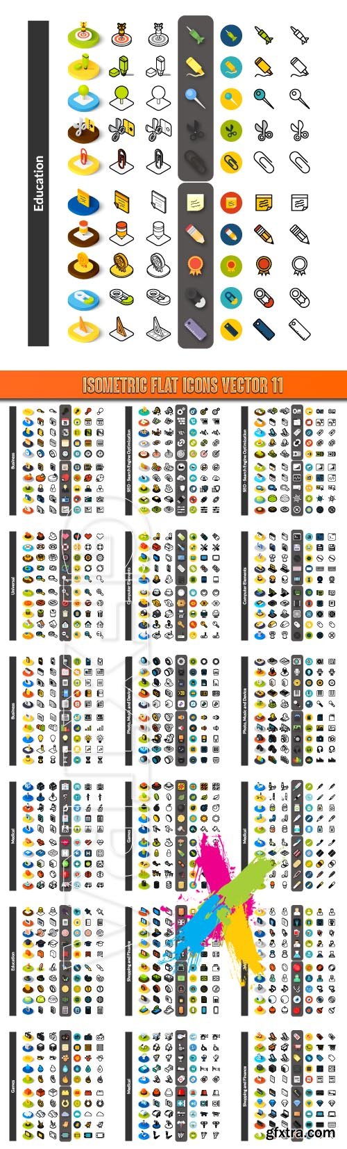 Isometric flat icons vector 11