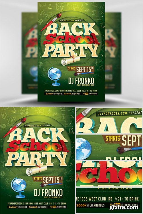 Back To School Party Flyer Template 5