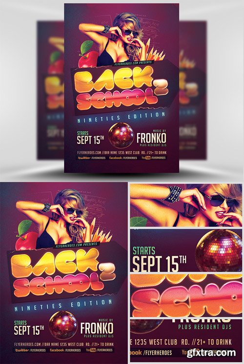 Back To School Nineties Flyer Template