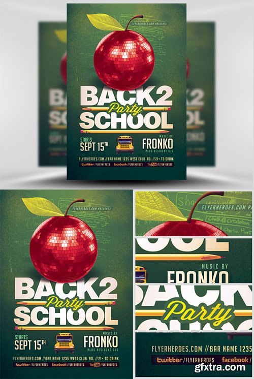 Back To School Party Flyer Template 6