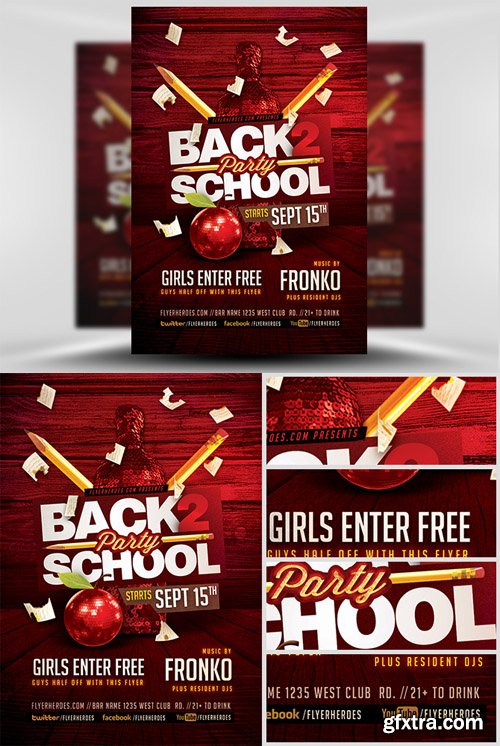 Back To School Party Flyer Template 7