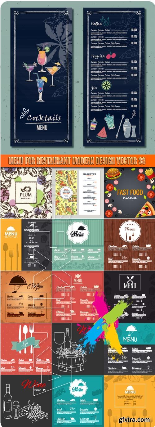 Menu for restaurant modern design vector 38