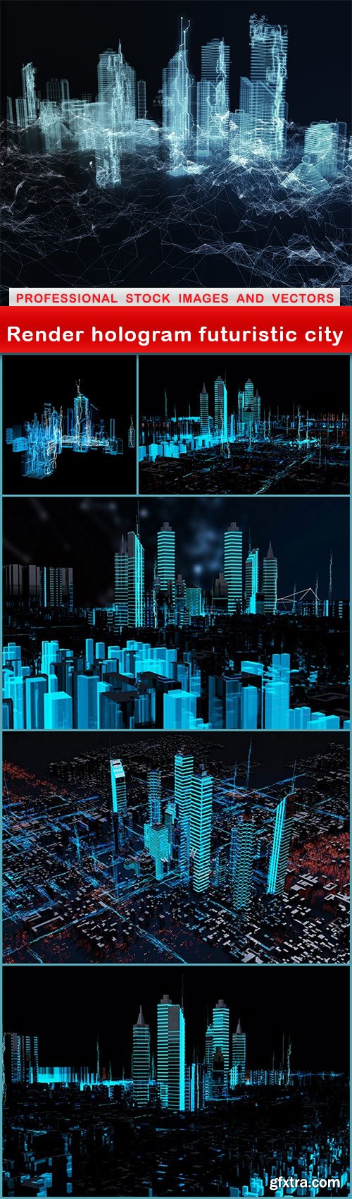 Render hologram futuristic city - 6 UHQ JPEG