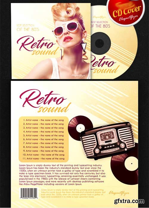 Retro CD Cover PSD Template