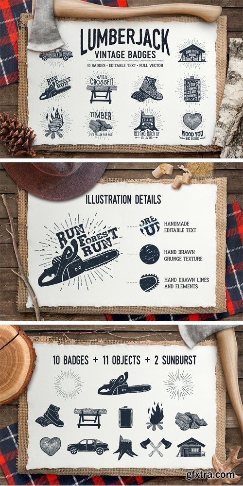 CM 833329 - Lumberjack. Vintage Badges (part 1)