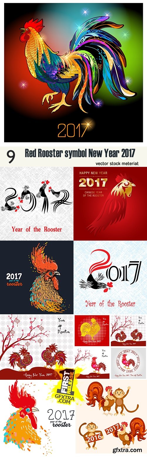 Red Rooster symbol New Year 2017