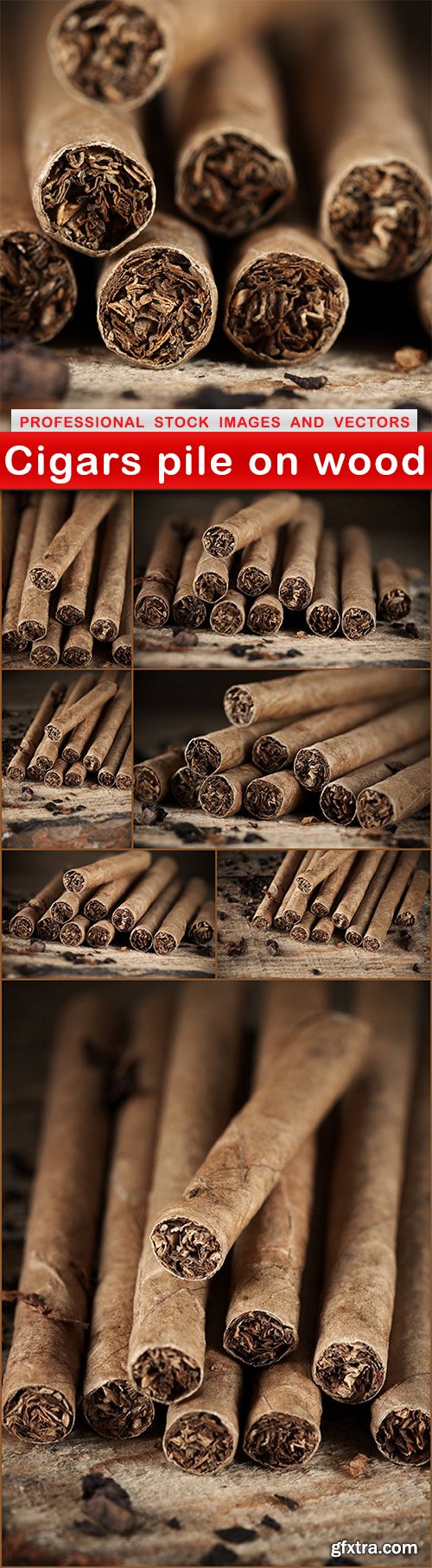 Cigars pile on wood - 8 UHQ JPEG