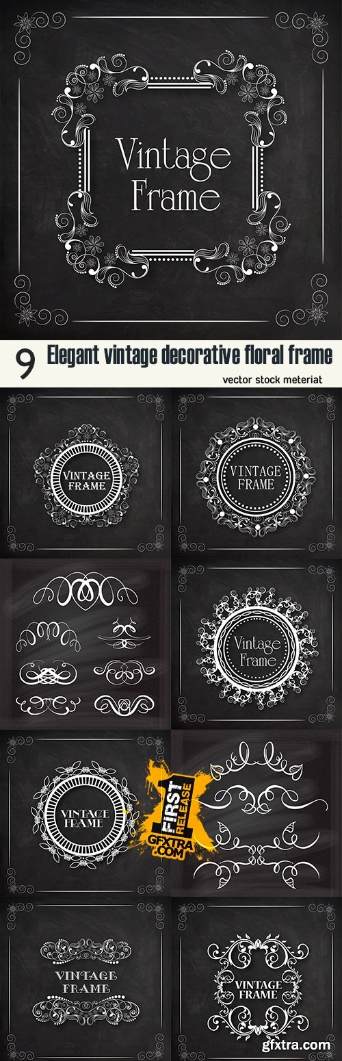 Elegant vintage decorative floral frame