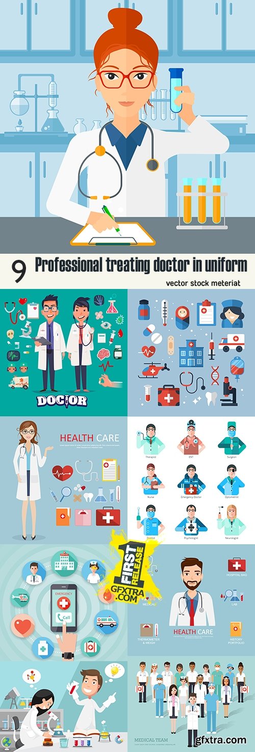 Professional treating doctor in uniform