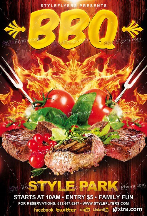 BBQ PSD Flyer Template + Facebook Cover