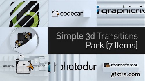 Videohive 3D Simple Transitions Pack 11224462