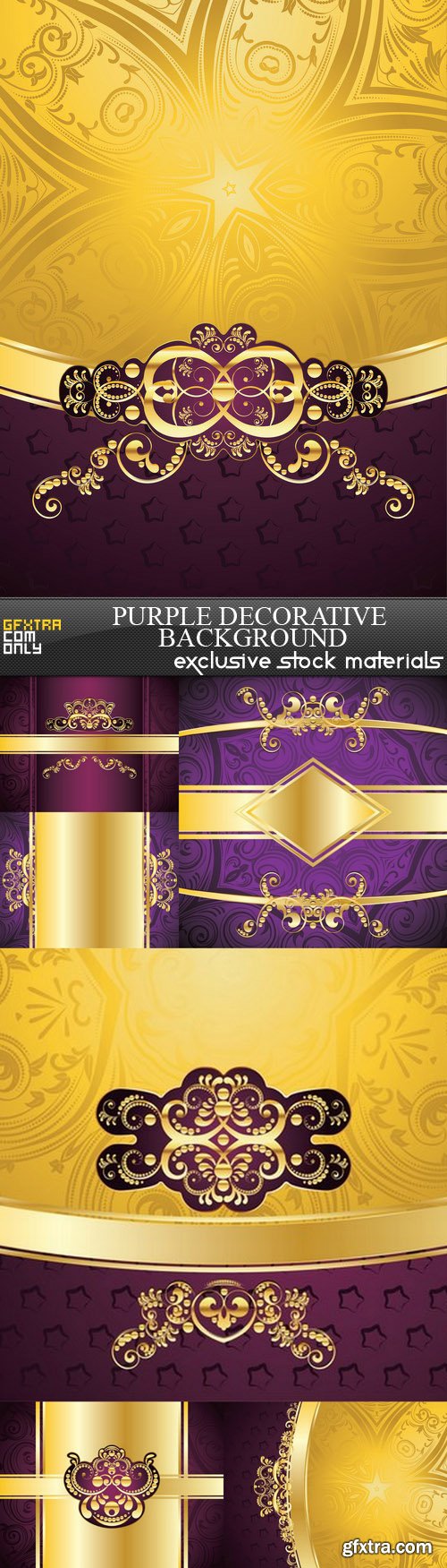 Purple Decorative Background - 7 EPS