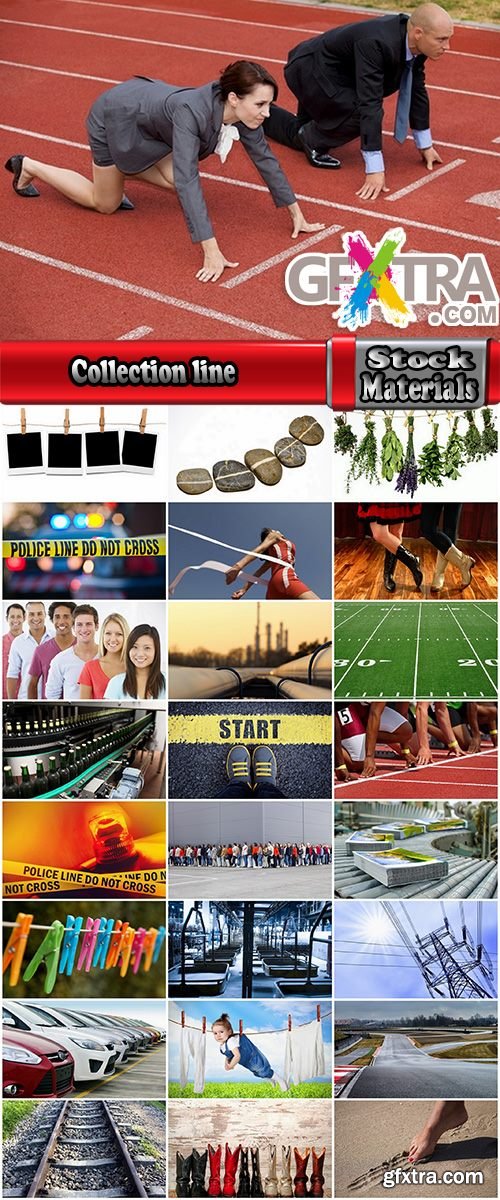 Collection line of a conceptual illustration of all string rope 25 HQ Jpeg