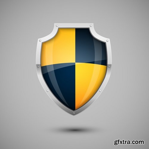 Collection shield logo icon web design element site 25 EPS