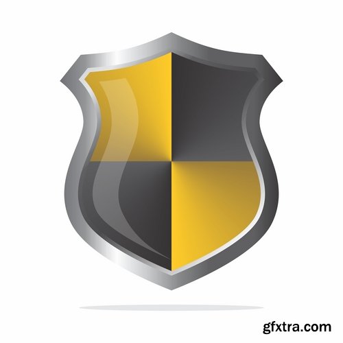 Collection shield logo icon web design element site 25 EPS