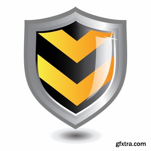 Collection shield logo icon web design element site 25 EPS