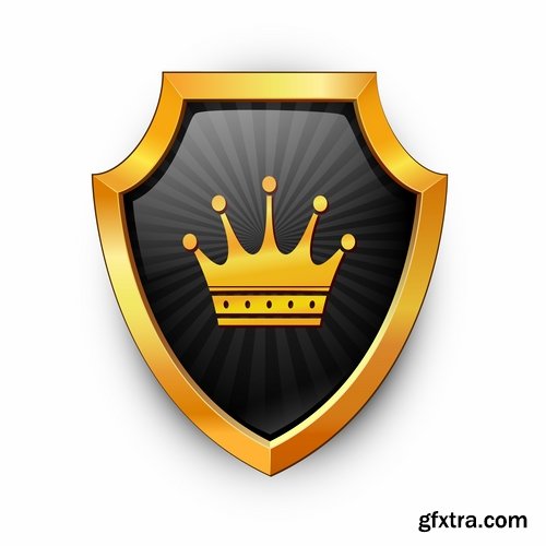 Collection shield logo icon web design element site 25 EPS