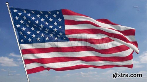 4K USA Flag - Video Footage