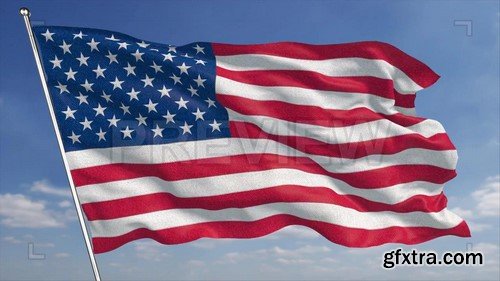 4K USA Flag - Video Footage