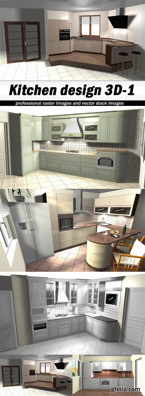 Kitchen design 3D-1 - 5 UHQ JPEG