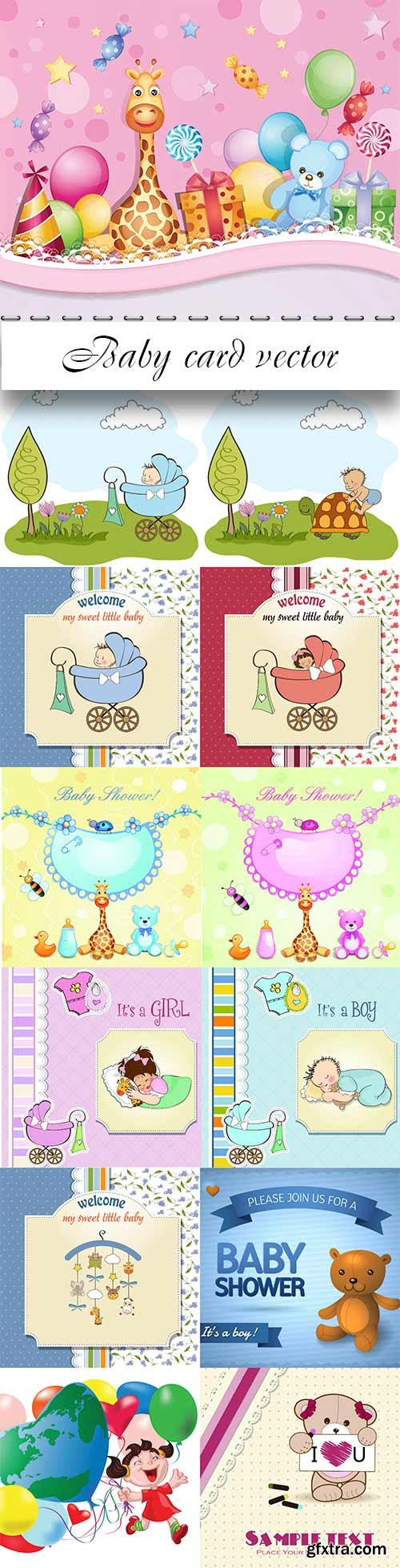 Baby card vector