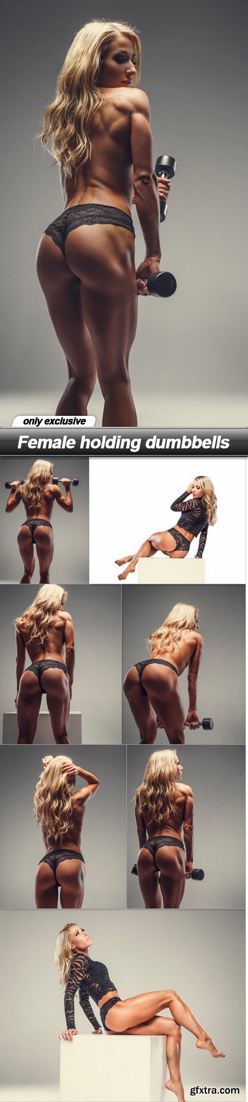 Female holding dumbbells - 8 UHQ JPEG