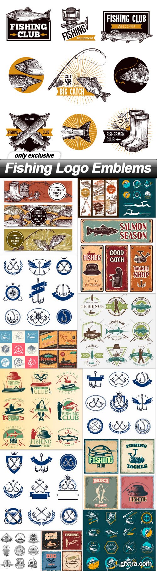 Fishing Logo Emblems - 16 EPS