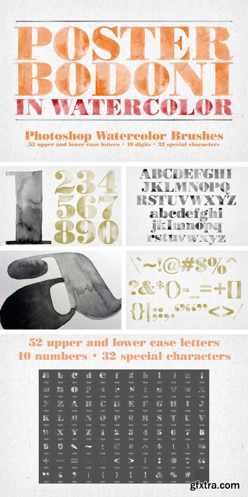 CM 829530 - Poster Bodoni Watercolor Brushes