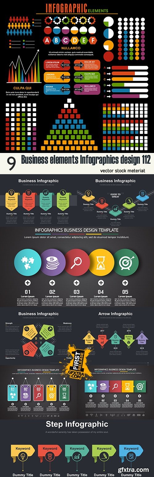 Business elements Infographics design 112