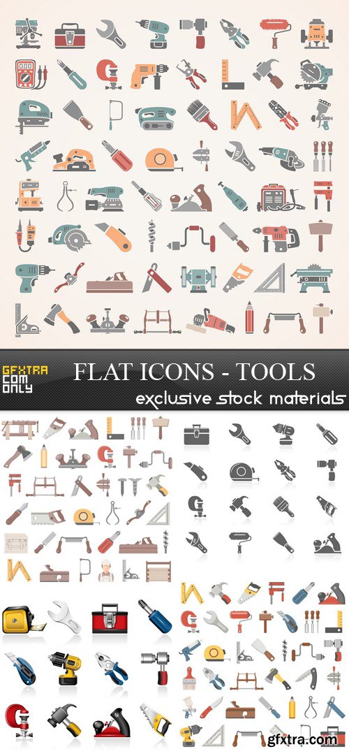 Flat Icons - Tools - 5 EPS