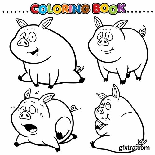 Collection of children\'s coloring book illustration of puzzle animals 25 HQ Jpeg