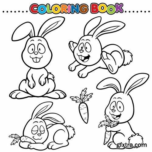 Collection of children\'s coloring book illustration of puzzle animals 25 HQ Jpeg