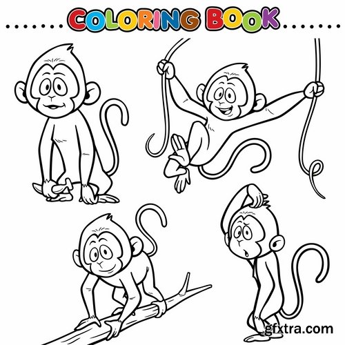 Collection of children\'s coloring book illustration of puzzle animals 25 HQ Jpeg