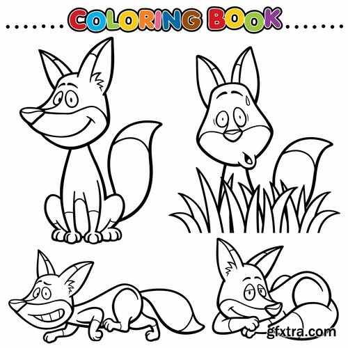 Collection of children\'s coloring book illustration of puzzle animals 25 HQ Jpeg