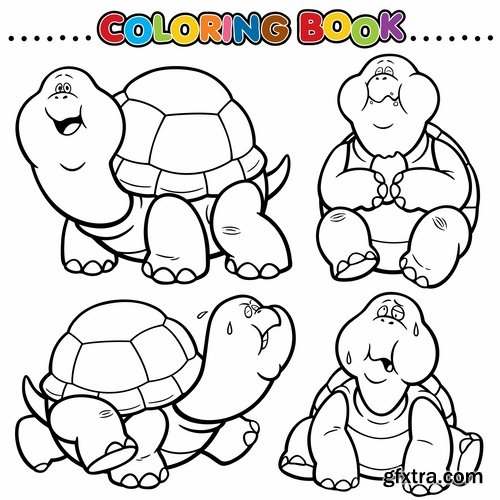 Collection of children\'s coloring book illustration of puzzle animals 25 HQ Jpeg