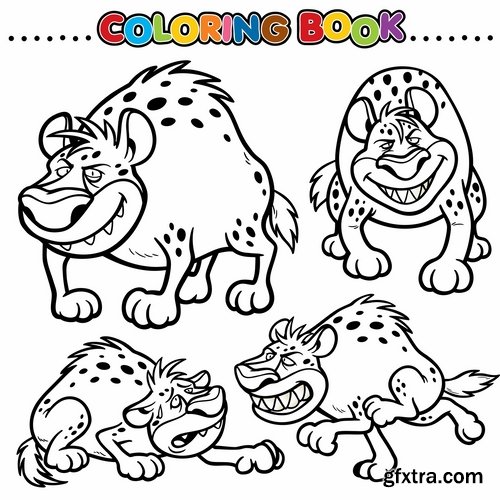 Collection of children\'s coloring book illustration of puzzle animals 25 HQ Jpeg