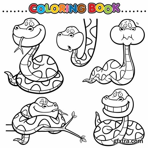 Collection of children\'s coloring book illustration of puzzle animals 25 HQ Jpeg