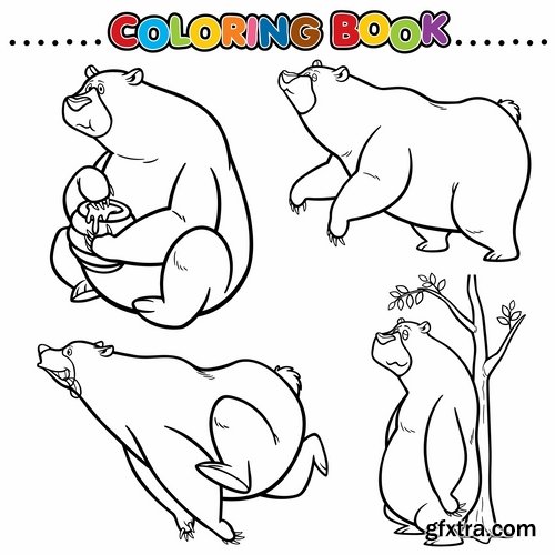 Collection of children\'s coloring book illustration of puzzle animals 25 HQ Jpeg