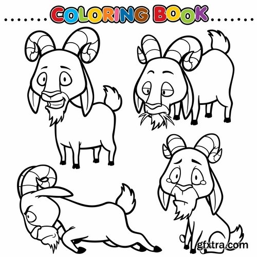 Collection of children\'s coloring book illustration of puzzle animals 25 HQ Jpeg