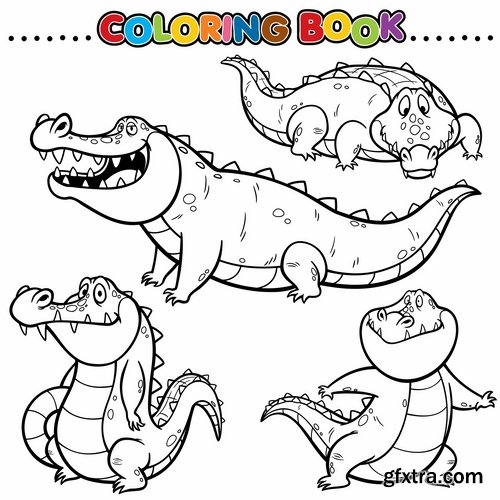 Collection of children\'s coloring book illustration of puzzle animals 25 HQ Jpeg