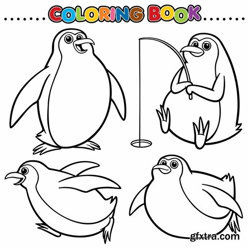 Collection of children\'s coloring book illustration of puzzle animals 25 HQ Jpeg