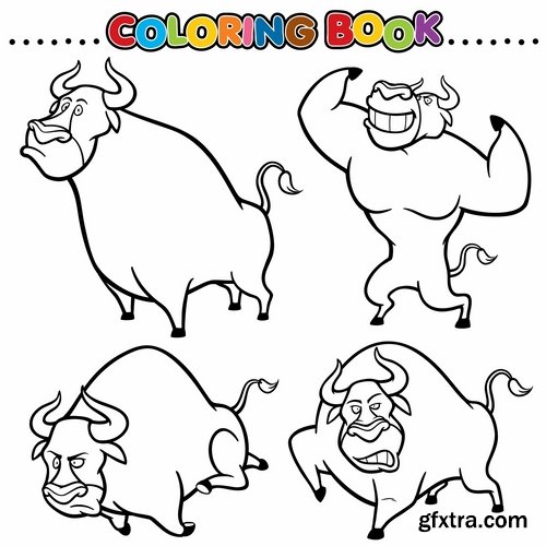 Collection of children\'s coloring book illustration of puzzle animals 25 HQ Jpeg