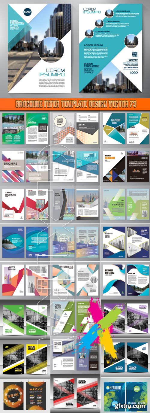 Brochure flyer template design vector 73