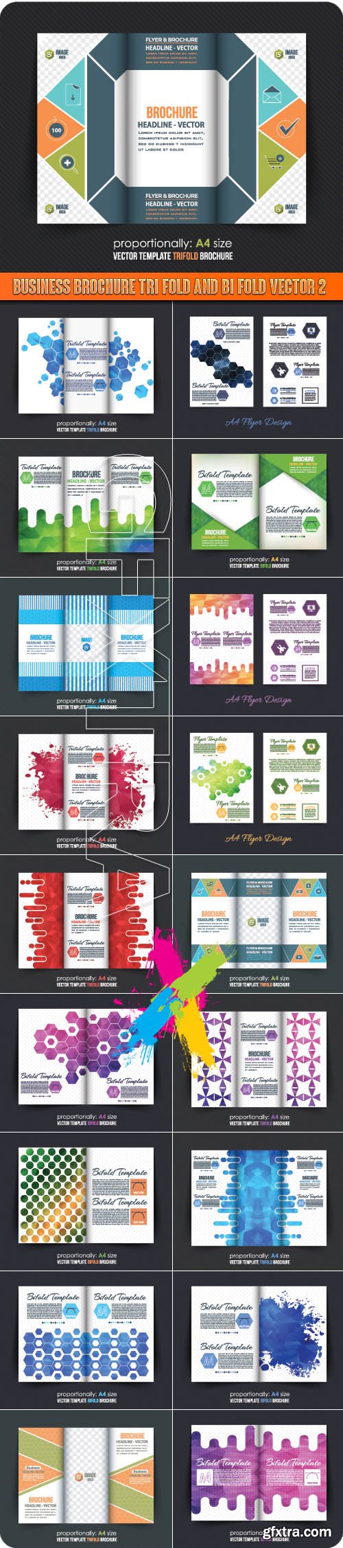 Business brochure tri fold and bi fold vector 2