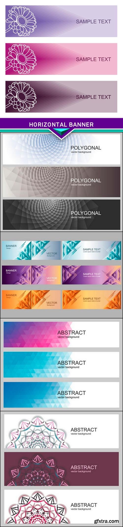 Horizontal banner 5X EPS