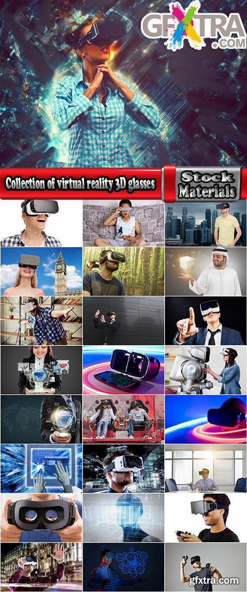 Collection of virtual reality 3D glasses IT entertainment technology 25 HQ Jpeg