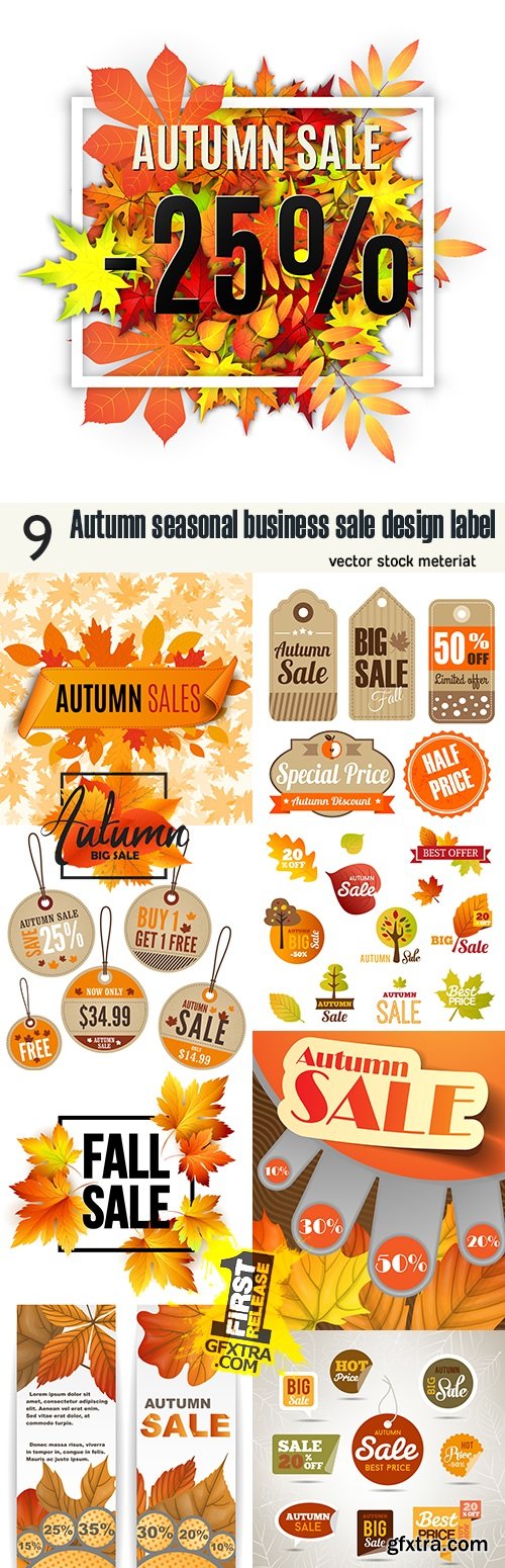 Autumn seasonal business sale design label