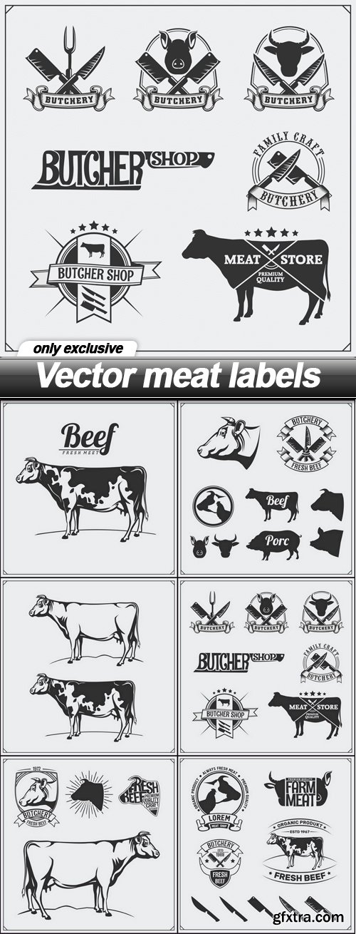 Vector meat labels - 6 EPS