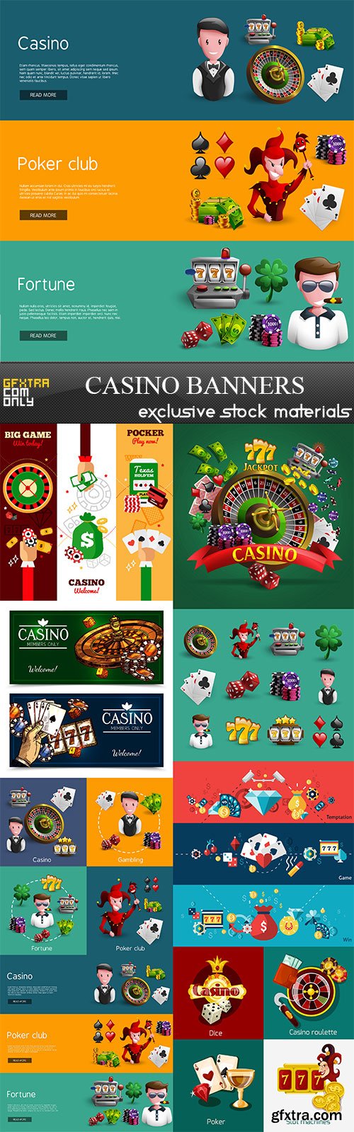 Casino Banners, 8 x EPS