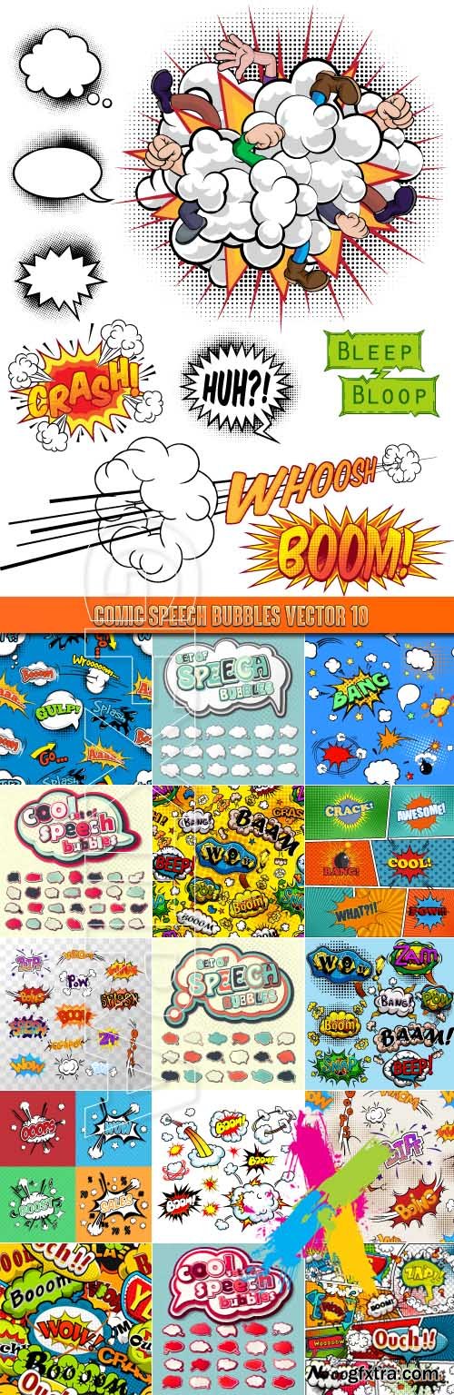 Comic speech bubbles vector 10